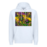 White mardi gras fleur de lis Premium Hoodie - CowGirlArtShop
