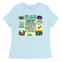 Baby Blue life is better by the campfire Ladies Tee - JahusDesignShop