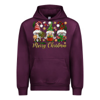 Mauve Wine Merry Christmas Gnomes Urban Hoodie - BundleAndBundleShop