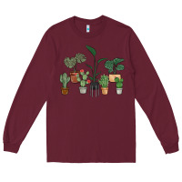 Burgundy just one more plant Long Sleeve Tee - MaliasSmallBusiness