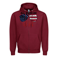 Burgundy All American Girl Zipper Hoodie - Bettercallsaul