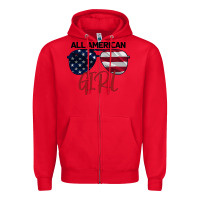 Red All American Girl Zipper Hoodie - Bettercallsaul