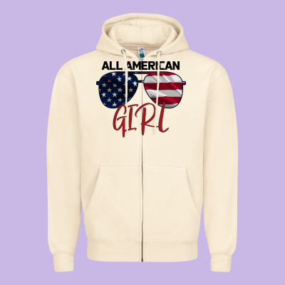 All American Girl Zipper Hoodie Designed By Bettercallsaul