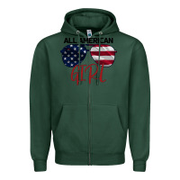 Sports Green All American Girl Zipper Hoodie - Bettercallsaul