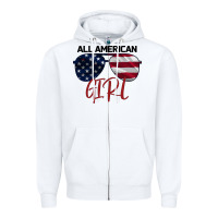 White All American Girl Zipper Hoodie - Bettercallsaul