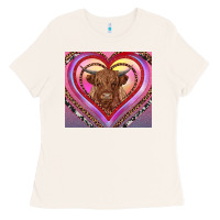 Bone highland cow valentine's day Ladies Tee - RanaPortraitStore