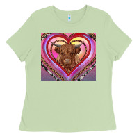 Matcha highland cow valentine's day Ladies Tee - RanaPortraitStore