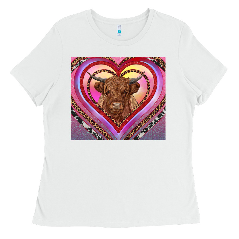 Highland Cow Valentine's Day Ladies Tee by RanaPortraitStore | Teevron