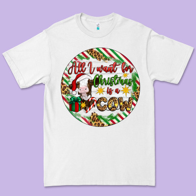 Christmas All I Want For Christmas Is A Cow Premium Tee Designed By Artiststas