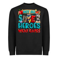 Black not all super heroes wear capes Heavyweight Sweatshirt - NancyCooperArtShop