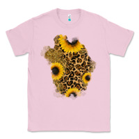Bubblegum Pink glitter sunflowers leopard patch Classic Tee - RanaPortraitStore