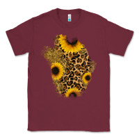 Burgundy glitter sunflowers leopard patch Classic Tee - RanaPortraitStore