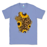 Colony Blue glitter sunflowers leopard patch Classic Tee - RanaPortraitStore