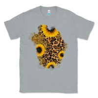 Heather Grey glitter sunflowers leopard patch Classic Tee - RanaPortraitStore