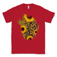 Red glitter sunflowers leopard patch Classic Tee - RanaPortraitStore