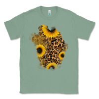 Sage glitter sunflowers leopard patch Classic Tee - RanaPortraitStore