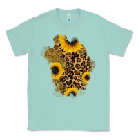 Seafoam glitter sunflowers leopard patch Classic Tee - RanaPortraitStore