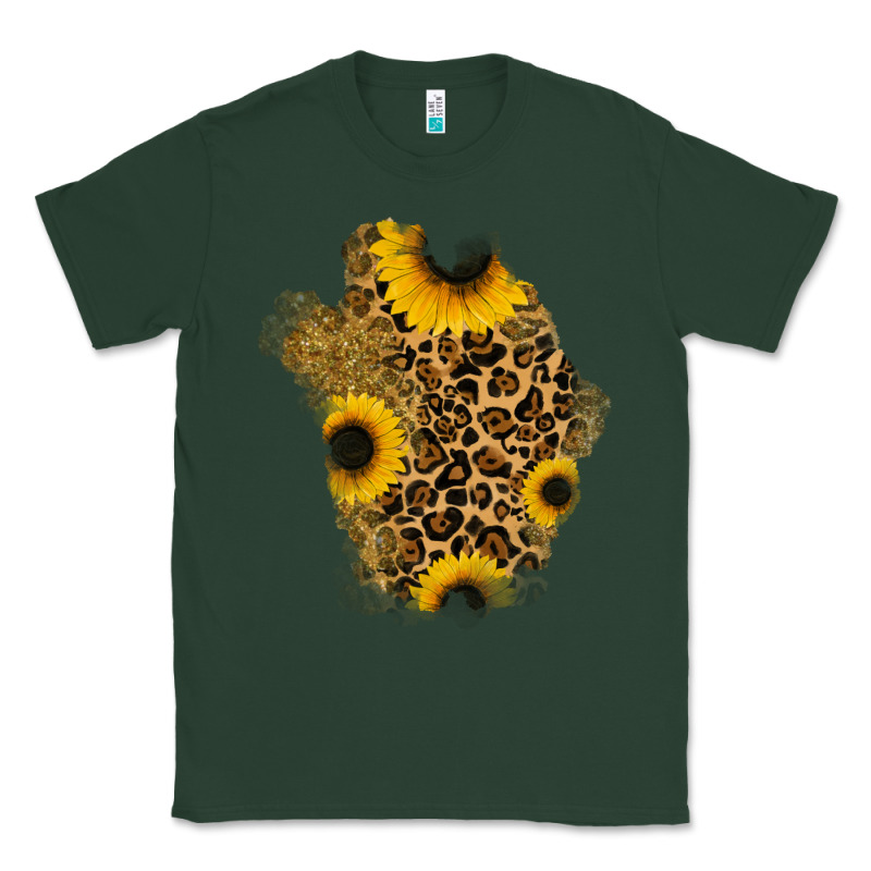 Glitter Sunflowers Leopard Patch Classic Tee by RanaPortraitStore | Teevron