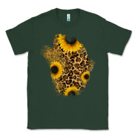 Sports Green glitter sunflowers leopard patch Classic Tee - RanaPortraitStore