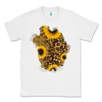 White glitter sunflowers leopard patch Classic Tee - RanaPortraitStore