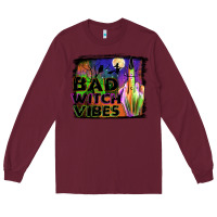 Burgundy bad witch vibes Long Sleeve Tee - JahusDesignShop