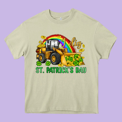 I Dig St Patrick S Day Bulldozer Heavy Core Tee Designed By Jahusdesignshop