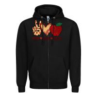 Black Peace Love Teach Zipper Hoodie - Bettercallsaul