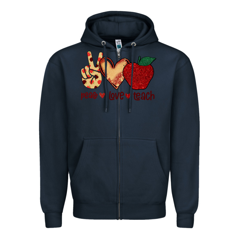 Peace Love Teach Zipper Hoodie by Bettercallsaul | Teevron