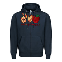 Navy Peace Love Teach Zipper Hoodie - Bettercallsaul