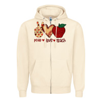 Sandshell Peace Love Teach Zipper Hoodie - Bettercallsaul
