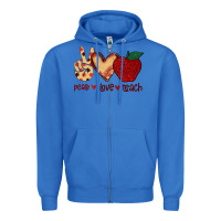 True Royal Peace Love Teach Zipper Hoodie - Bettercallsaul