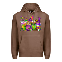 Mardi Gras Coffee Cups Cowgirl Premium Hoodie | Teevron