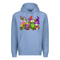 Colony Blue mardi gras coffee cups cowgirl Premium Hoodie - CowGirlArtShop