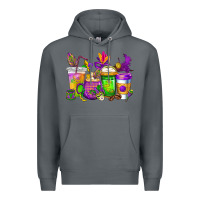 Rock mardi gras coffee cups cowgirl Premium Hoodie - CowGirlArtShop