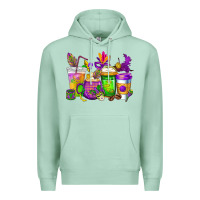 Seafoam mardi gras coffee cups cowgirl Premium Hoodie - CowGirlArtShop