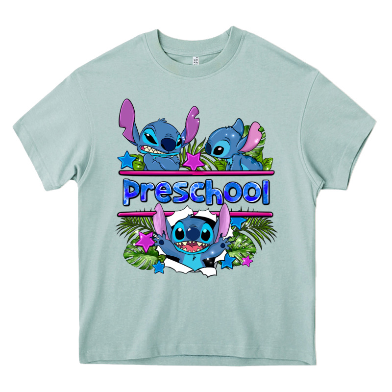 Preview Flower Stitch Blue Preschool Heavy Core Tee by AdoDesignShop | Teevron