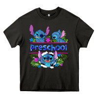 Asphalt preview flower stitch blue preschool Heavy Core Tee - AdoDesignShop