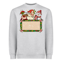 Heather Grey santa reindeer snowman preview and costom name Heavyweight Sweatshirt - MaliasSmallBusiness