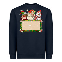 Santa Reindeer Snowman Preview And Costom Name Heavyweight Sweatshirt | Teevron