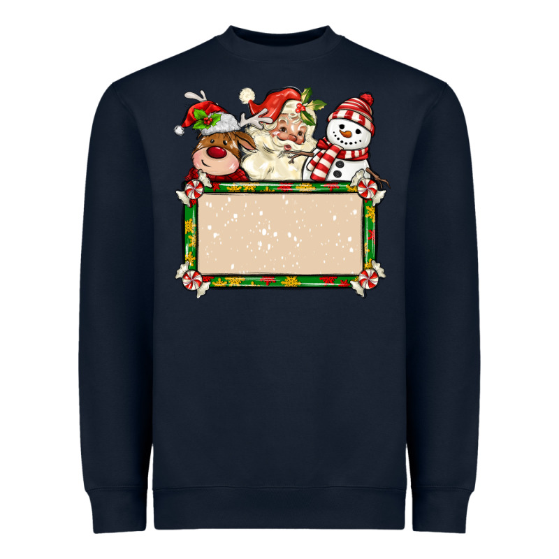 Santa Reindeer Snowman Preview And Costom Name Heavyweight Sweatshirt by MaliasSmallBusiness | Teevron