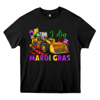 Black i dig mardi gras bulldozer Heavy Core Tee - JahusDesignShop