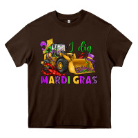 Chocolate Brown i dig mardi gras bulldozer Heavy Core Tee - JahusDesignShop