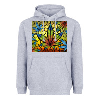 Heather Grey stained glass weed Heavyweight Hoodie - TumblerDesignByShophia