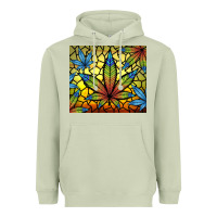 Matcha stained glass weed Heavyweight Hoodie - TumblerDesignByShophia