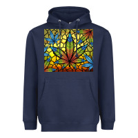 Navy stained glass weed Heavyweight Hoodie - TumblerDesignByShophia