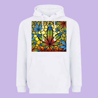 Stained Glass Weed Heavyweight Hoodie Designed By Tumblerdesignbyshophia