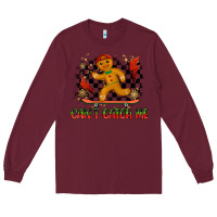 Burgundy gingerbread cant catch me Long Sleeve Tee - MaliasSmallBusiness