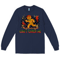 Navy gingerbread cant catch me Long Sleeve Tee - MaliasSmallBusiness