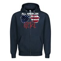 Navy All American Girl Zipper Hoodie - Bettercallsaul