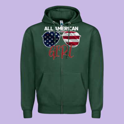 All American Girl Zipper Hoodie Designed By Bettercallsaul
